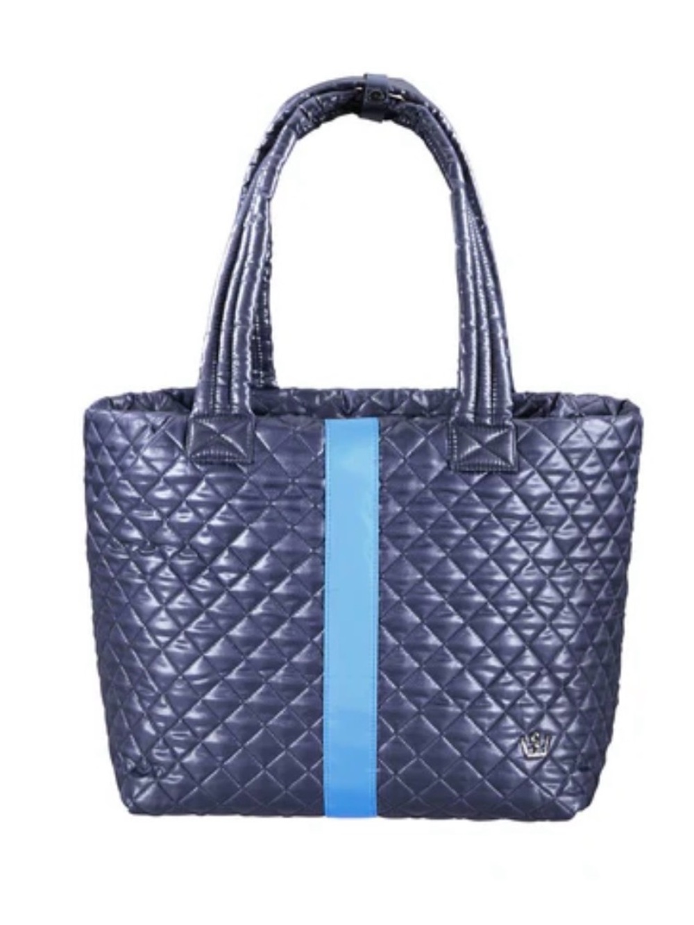 Oliver Thomas large Wingwoman Tote with Bright Blue Stripe